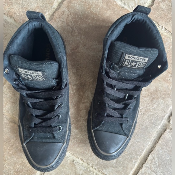 Converse All Black Mid-Top Sneakers - Picture 5 of 5
